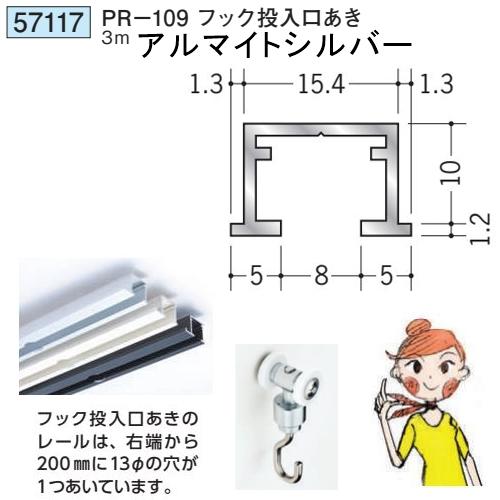 はぁー 創建 SOKEN 57117 アルミ ピクチャーレール ビス止めタイプ PR-109