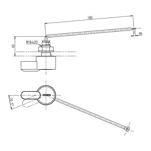 TOTO(トートー) トイレ手洗用品 THY425-6R 純正品 レバー 密結型ロータンク用｜sakan｜03