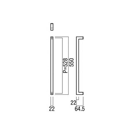 ユニオンドアハンドル　押し棒タイプ　品番：G1121-01-023 (直送品、扉厚：8~18mm,ご指示下さい。)｜sakan｜02