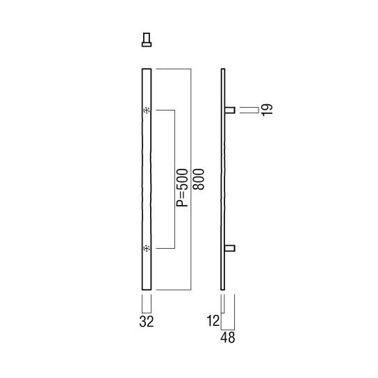 ユニオン（UNION） ユニオンドアハンドル 押し棒タイプ 品番：G1233-01
