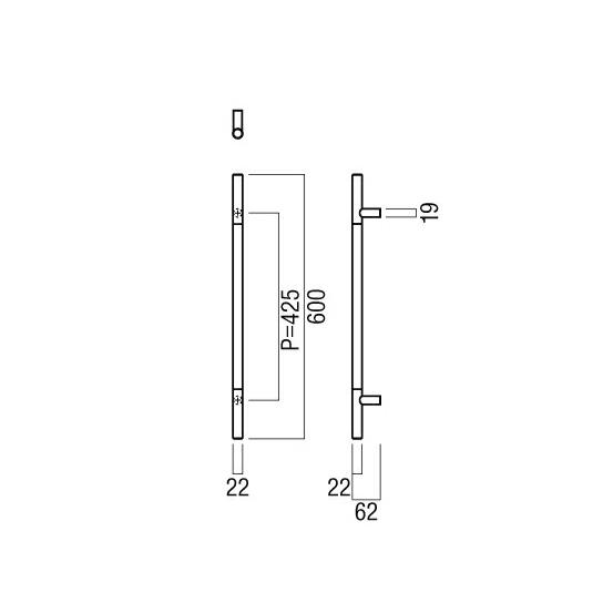 ユニオン（UNION） ユニオンドアハンドル 押し棒タイプ 品番：G1236-03