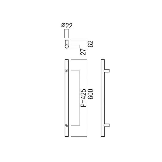 ユニオン（UNION） ユニオンドアハンドル 押し棒タイプ 品番：G4227-36