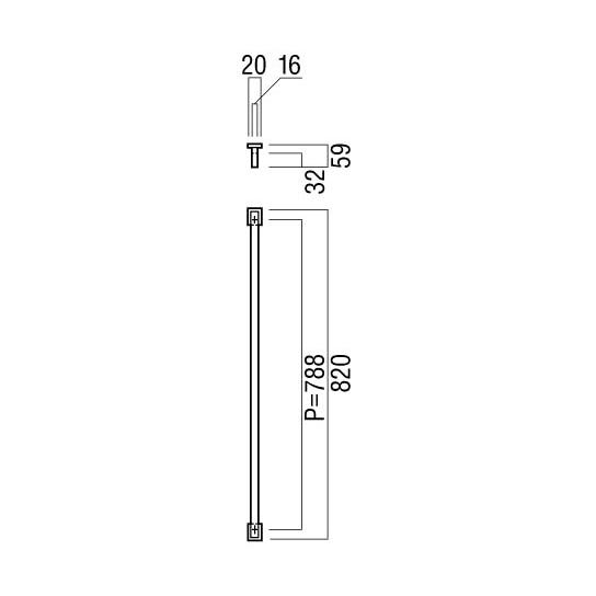 ユニオン（UNION） ユニオンドアハンドル 押し棒タイプ 品番：G630-01
