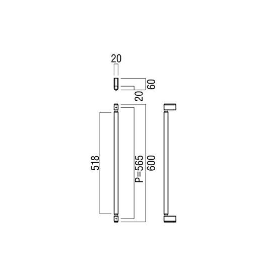 ユニオン(DIY) - ユニオンドアハンドル 押し棒印字機 品番：G7010-26-038-L600 (直送品、扉厚：8~17粍,ご命令すること下さい。)