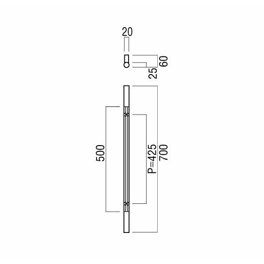 ユニオン（UNION） ユニオンドアハンドル 押し棒タイプ 品番：G7110-26