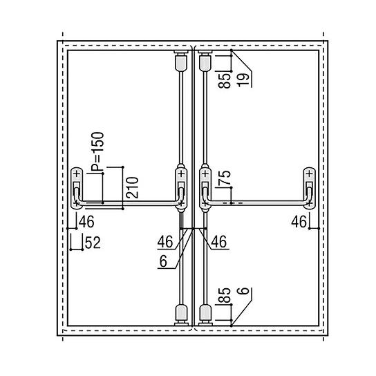 ユニオンドアハンドル　パニックタイプ　品番：PH787-20W-R　(直送品、扉厚：40mm)