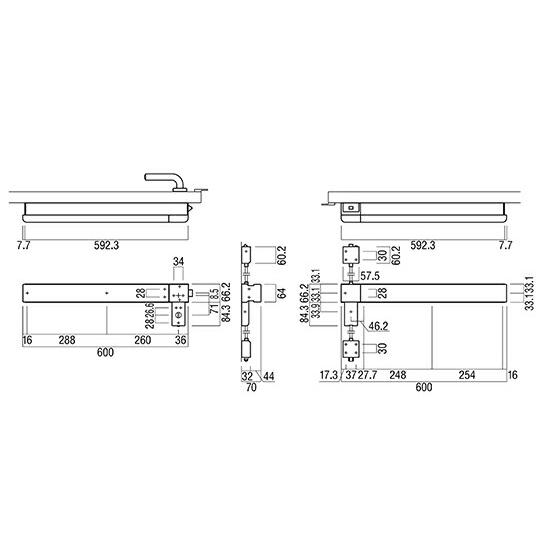 ユニオンドアハンドル　パニックタイプ　品番：PHA200-11W-L　(直送品、扉厚：40mm)