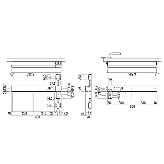 ユニオンドアハンドル　パニックタイプ　品番：PHA200-21W-R　(直送品、扉厚：40mm)