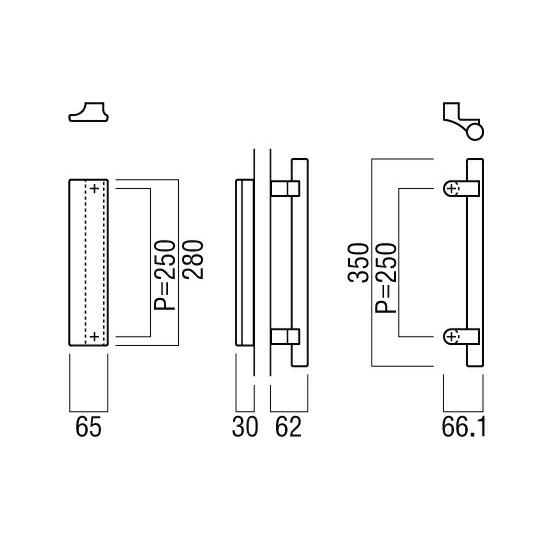 ユニオン（UNION） ユニオンドアハンドル 押し棒タイプ 品番：T1245-10