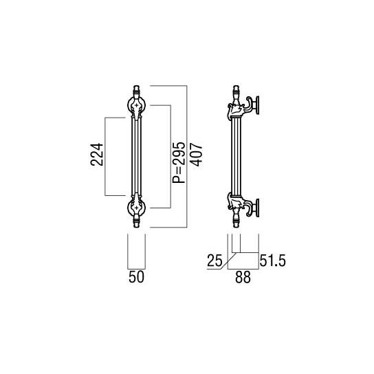 ユニオン（UNION） ユニオンドアハンドル 押し棒タイプ 品番：T2043-15