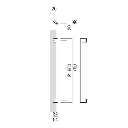 ユニオン（UNION） ユニオンドアハンドル 押し棒タイプ 品番：T2110-01