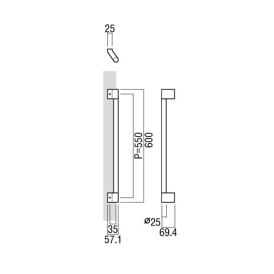 ユニオン（UNION） ユニオンドアハンドル 押し棒タイプ 品番：T2864-20