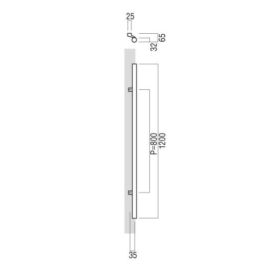 ユニオンドアハンドル　押し棒タイプ　品番：T52-01-023-L1200 (直送品、扉厚：30~45mm,ご指示下さい。) | ユニオン(DIY) | 01