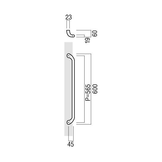 ユニオン（UNION） ユニオンドアハンドル 押し棒タイプ 品番：T8050-25