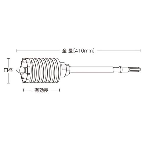 ユニカ　ハンマーコアドリルボディ　８０ｍｍ （品番:HC-80B）（JAN：4989270300170）_2