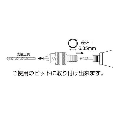 SUNFLAGワンタッチ式ドリルチャックWT-656.35軸メスチャック許容範囲