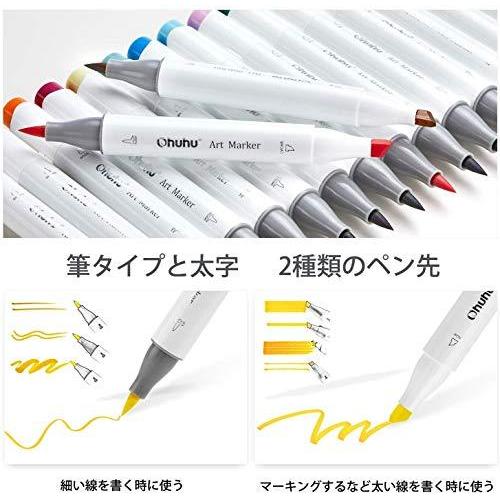 送料無料激安祭 Ohuhu マーカーペン 筆先 1色 ふでタイプ ブレンダーペン付き イラストマーカー 筆 太字 鮮やか 手帳 イラスト 色塗り 塗る絵 カード Diy 子供 大人 Supplystudies Com