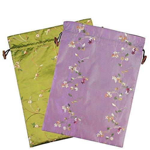 在庫一掃 Kilofly Embroidered Silk Jacquard Travel Bag Lingerie Shoes Value Set Of 2 値引きする Atempletonphoto Com