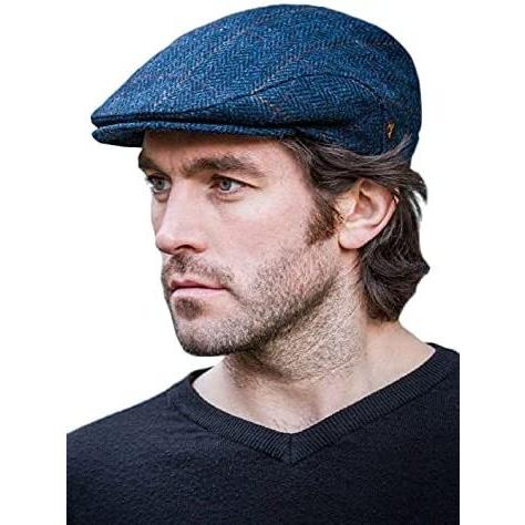 有名人芸能人 あなたに届け 世界中の商品を豊富に取り揃えております Irish Trinity Tweed Flat Cap For Men S Made In Ireland Blue Herringbone X Large 帽子 Hermandad Estrella Org