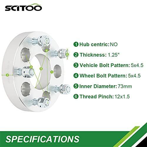 SCITOO 2X 1.25 inch 5x4.5 to 5x5 73mm Wheel Spacers adapters 5 lug fit 2005-2011 for Hyundai Tucson 2007-2011 for Jeep Patriot 12x1.5 Studs｜sakanori-store｜02