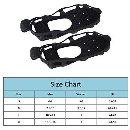 1 Pair of 24 Teeth Ice Snow Grips Grippers Anti-Slip Lite Duty Serious Walk Traction Cleats with 2 Removable Straps 1 Pair of 24 Teeth Ice Snow Grips Grippers Anti-Slip Lite Duty Serious Walk Traction Cleats with 2 Removable Straps