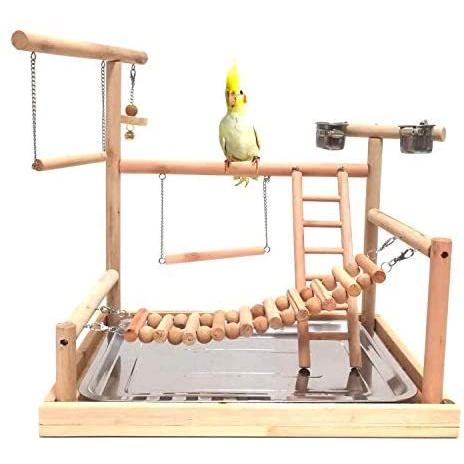 OUTLET SALE 全日本送料無料 Mrli Pet Large Parrots Playstand Bird Playground Wood Perch Gym Stand Playpen Ladders Exercise Playgym with Feeder Cups for Electus Coc mac.x0.com mac.x0.com