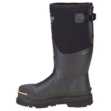 DRYSHOD Men's Steel-Toe Adjustable Gusset Work Boots, Black/Yellow, 9｜sakanori-store｜02