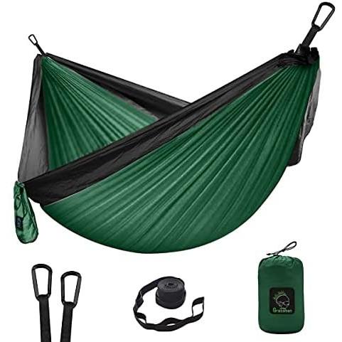 ファッションの Camping Hammock Double & Single Portable Hammock with Tree Straps, Lightweight Nylon Parachute Hammocks Camping Accessories Gear for Indoor 吊るしタイプ