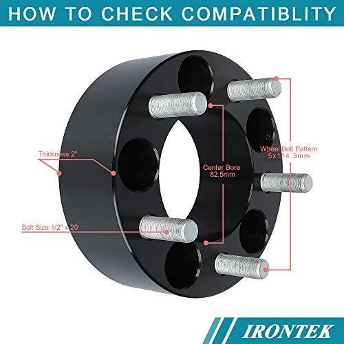 IRONTEK 2in Wheel Spacers 5x114.3mm (82.5mm Bore, 1/2" x 20 Studs) 5x4.5 to 5x4.5 Wheel Spacers Adapter 50mm FITS Ford Crown Victoria Explor｜sakanori-store｜02