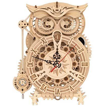 【GINGER掲載商品】 & Adults for Gift Kits Model Clock Puzzle, Wooden 3D RoWood Teens PCS) (161 Clock Owl - ジグソーパズル