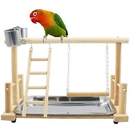 開催中 数量限定 Parrots Playstand Wooden Parrot Standing Training Frame With Food Tray for Bird#039;s Balance Force Budgies Parakeets mac.x0.com mac.x0.com