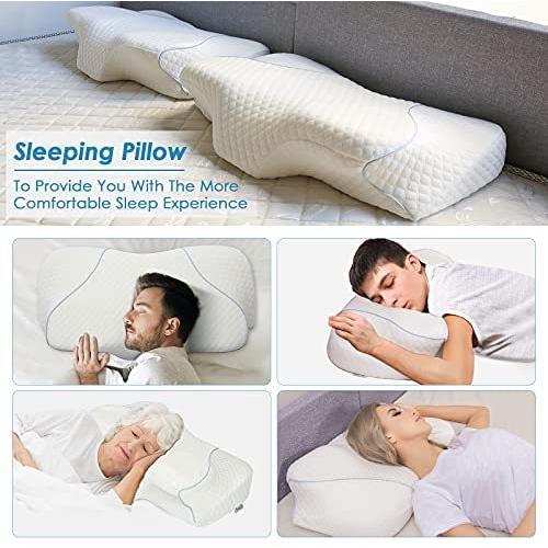 ESSORT Cervical Memory Foam Contour Pillow for Neck Pain Ergonomic Breathable Neck Pillows for Sleeping Adjustable Side Sleeper Pillow for B｜sakanori-store｜02