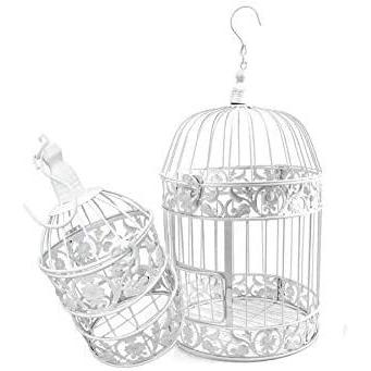 品質保証 Pet Show Pack Of 2 Round Birdcages Decor Metal Wall Hanging Bird Cage For Small Birds Wedding Party Indoor Outdoor Decoration 9 8inch And 13 店主一押し Www Uma Or Ug