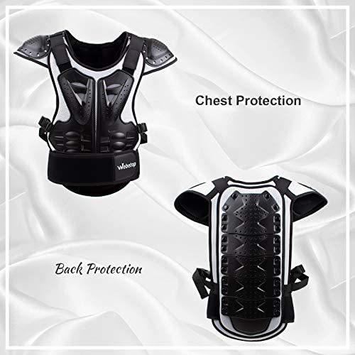 Webetop Kids Dirt Bike Body Chest Spine Protector Vest Gear for Motocross Skiing Black/Silver L｜sakanori-store｜02