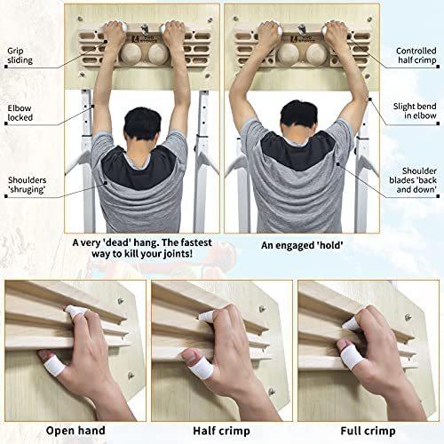 TWO STONES Wooden Hangboard Rock Climbing Pull Up Bar Designed Training for Climbing, Wooden Fingerboard Climbing Training Board for Buildin｜sakanori-store｜04