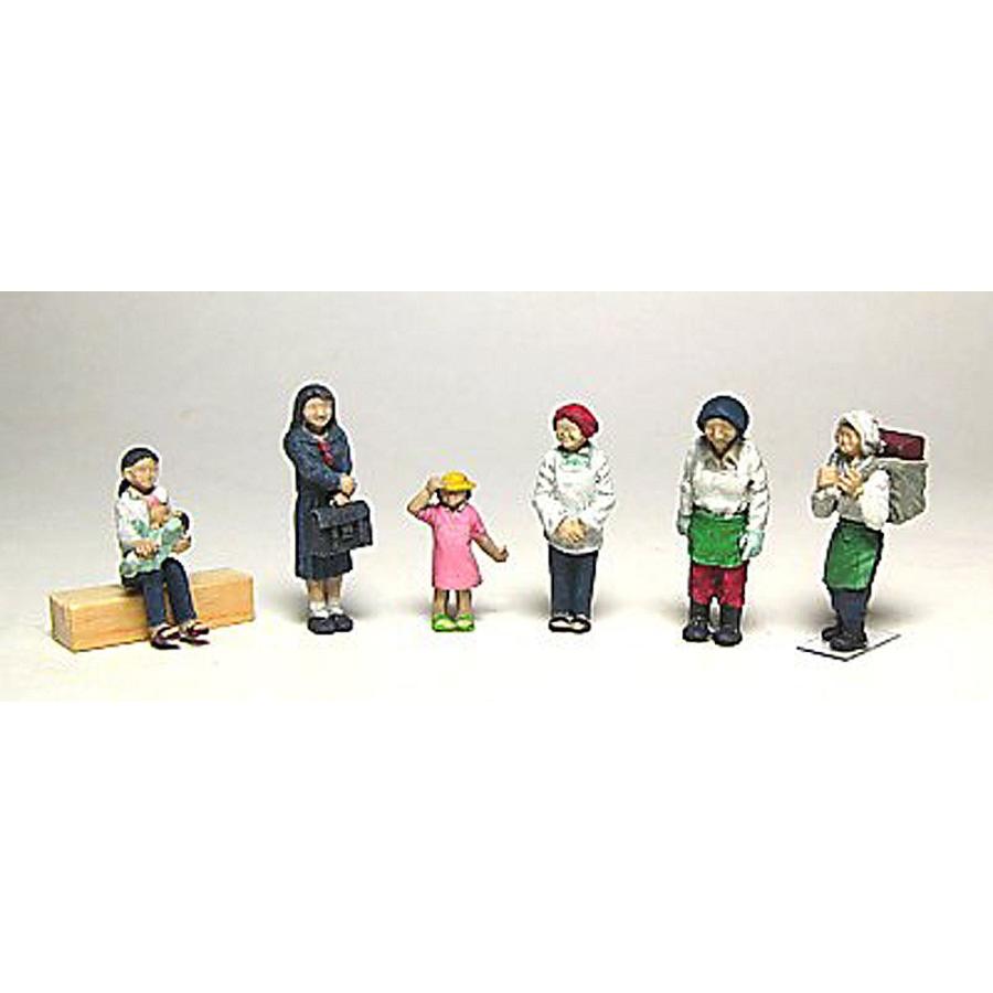 人形セットB「女性各種」6体入 ：アルモデル 塗装済完成品 HO(1/87 