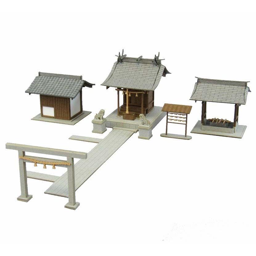 [超精巧]神社境内ストラクチャー＆鎮守の森セット（1/150サイズ完成品） 小さな神社 ：さんけい キット N(1/150) MP03-38 : さかつうヤフー店