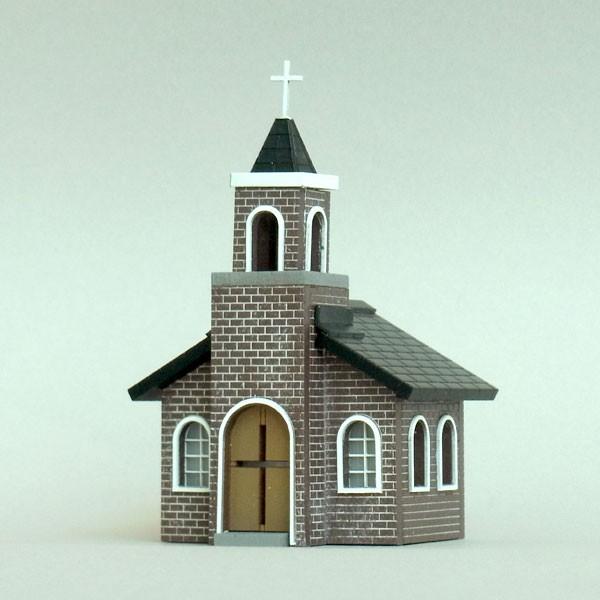 住宅006B（教会） ：創造堂 塗装済完成品 HO(1/87〜1/80) HOS-006B