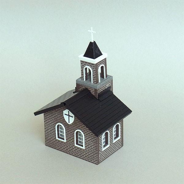 住宅006B（教会） ：創造堂 塗装済完成品 HO(1/87〜1/80) HOS-006B