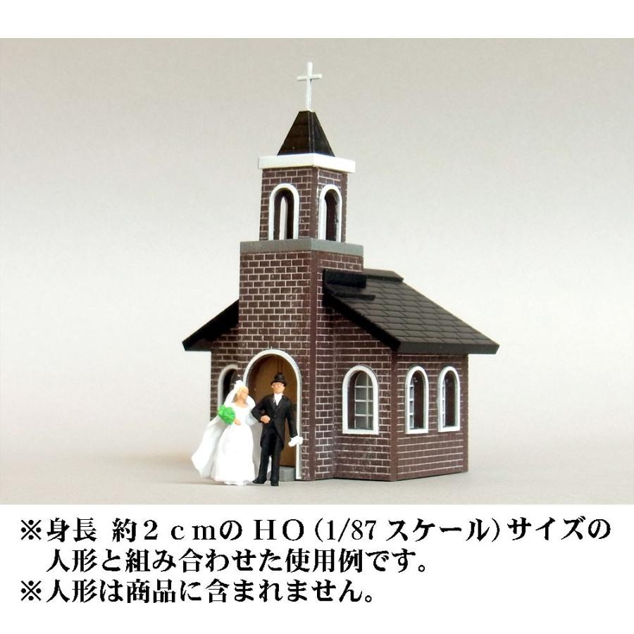 住宅006B（教会） ：創造堂 塗装済完成品 HO(1/87〜1/80) HOS-006B