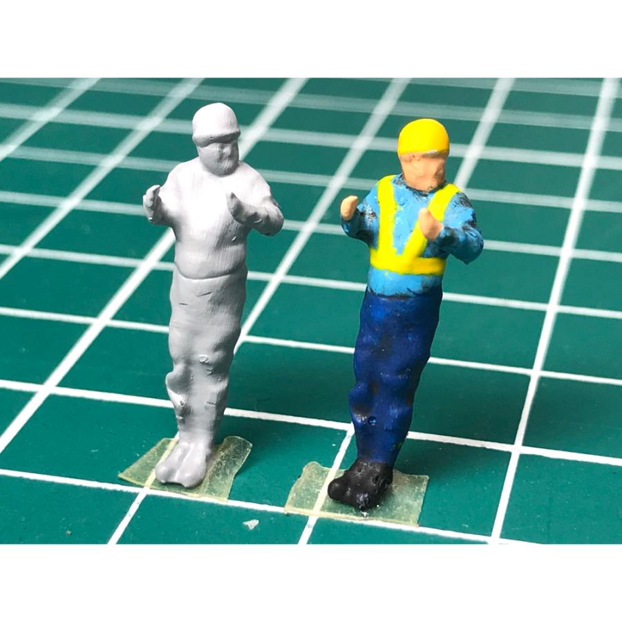 作業員フィギアEタイプ 2体入り ：すずめ模型 未塗装キット HO(1/80