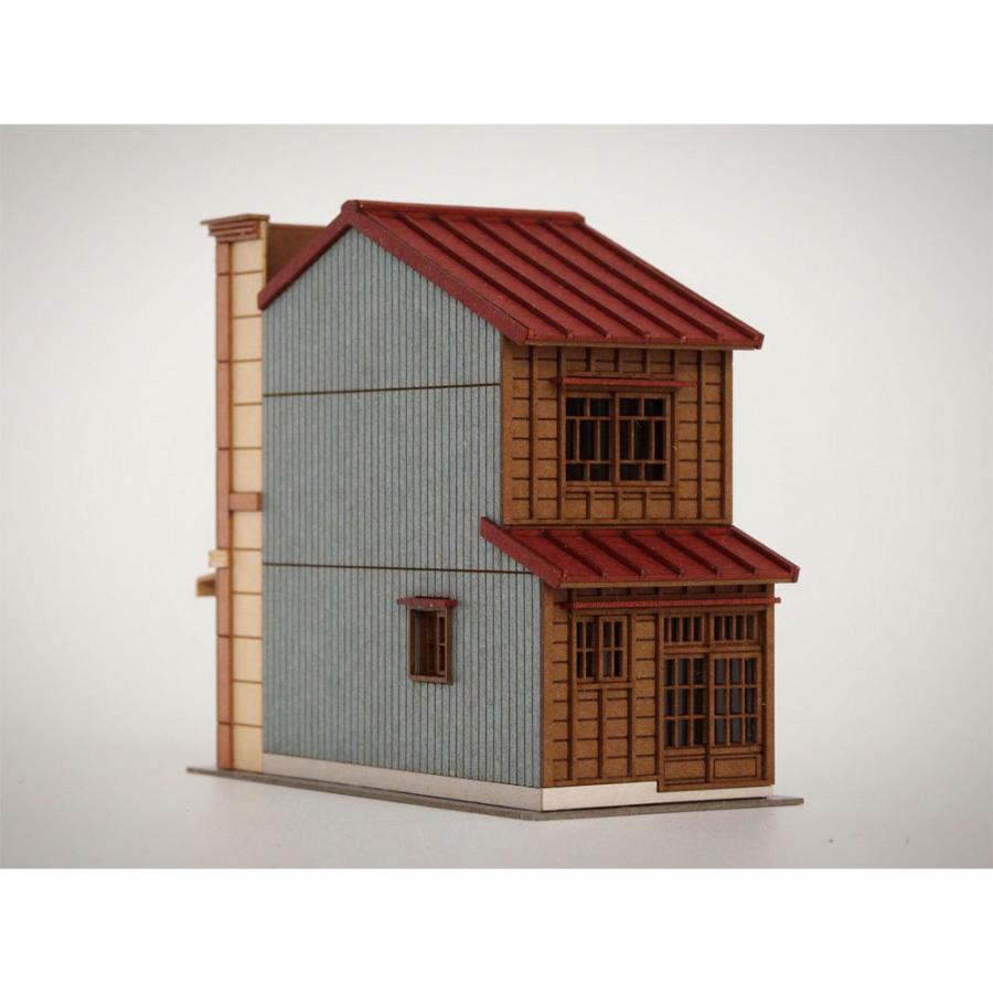 3軒続きの看板建築A カラーVer. ：梅桜堂 N(1/150) 未塗装キット ST