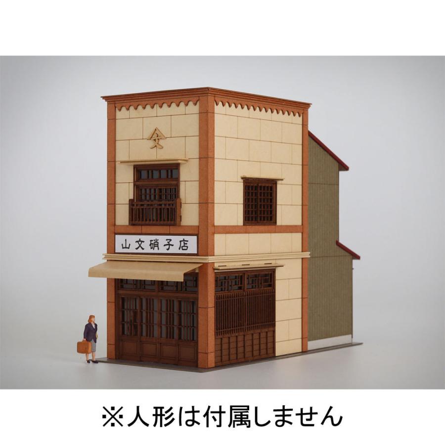 3軒続きの看板建築C カラーVer. ：梅桜堂 HO(1/87) 塗装済みキット ST