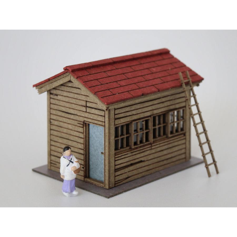 板張りの小屋A 梯子付き ：梅桜堂 N(1/150) 未塗装キット ST-013-15C