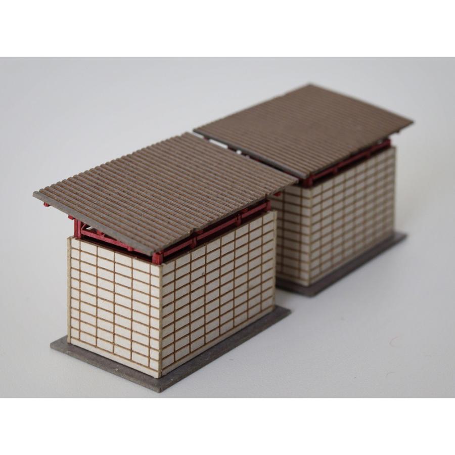 ブロック小屋 2セット入り ：梅桜堂 N(1/150) 未塗装キット ST-014-15C