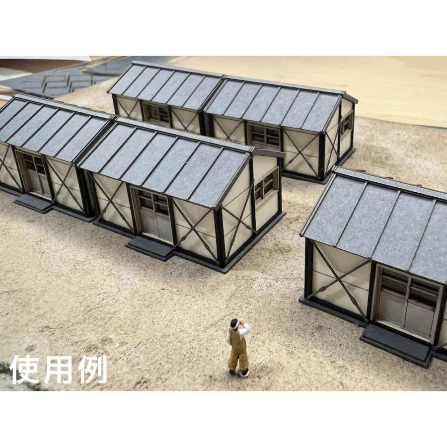 プレハブ小屋 プレハブ小屋A 2セット入り ：梅桜堂 N(1/150) 着色済みキット ST-019