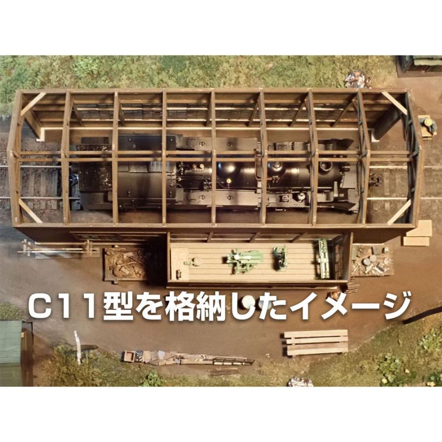 木造単線機関庫Bタイプ 一文字屋根Ver. ：梅桜堂 HO(1/80) 未塗装
