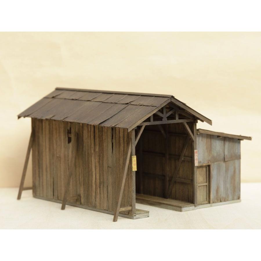 HOナロー軽便機関庫 板張り ：工房ナナロクニ 塗装済完成品 1/87 1025