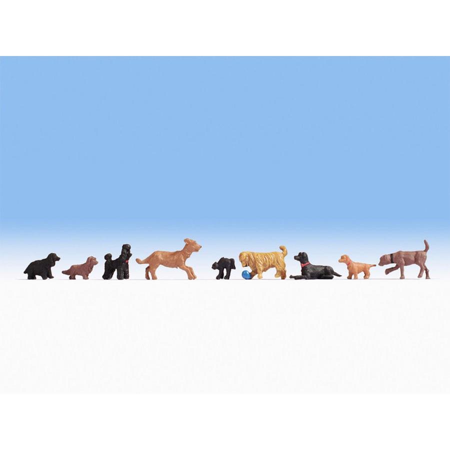 専用セット 犬 9匹 ：ノッホ 塗装済完成品 HO(1/87) 15719 : さかつうヤフー店