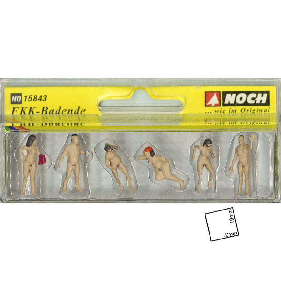 3本セット ヌーディスト（裸で入浴） ：ノッホ 塗装済完成品 HO(1/87) 15843